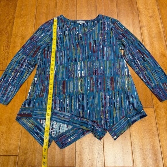 Habitat Clothes to Live In Womens Lagenlook Asymmetric Top Size XS Geometric Art - Picture 8 of 10
